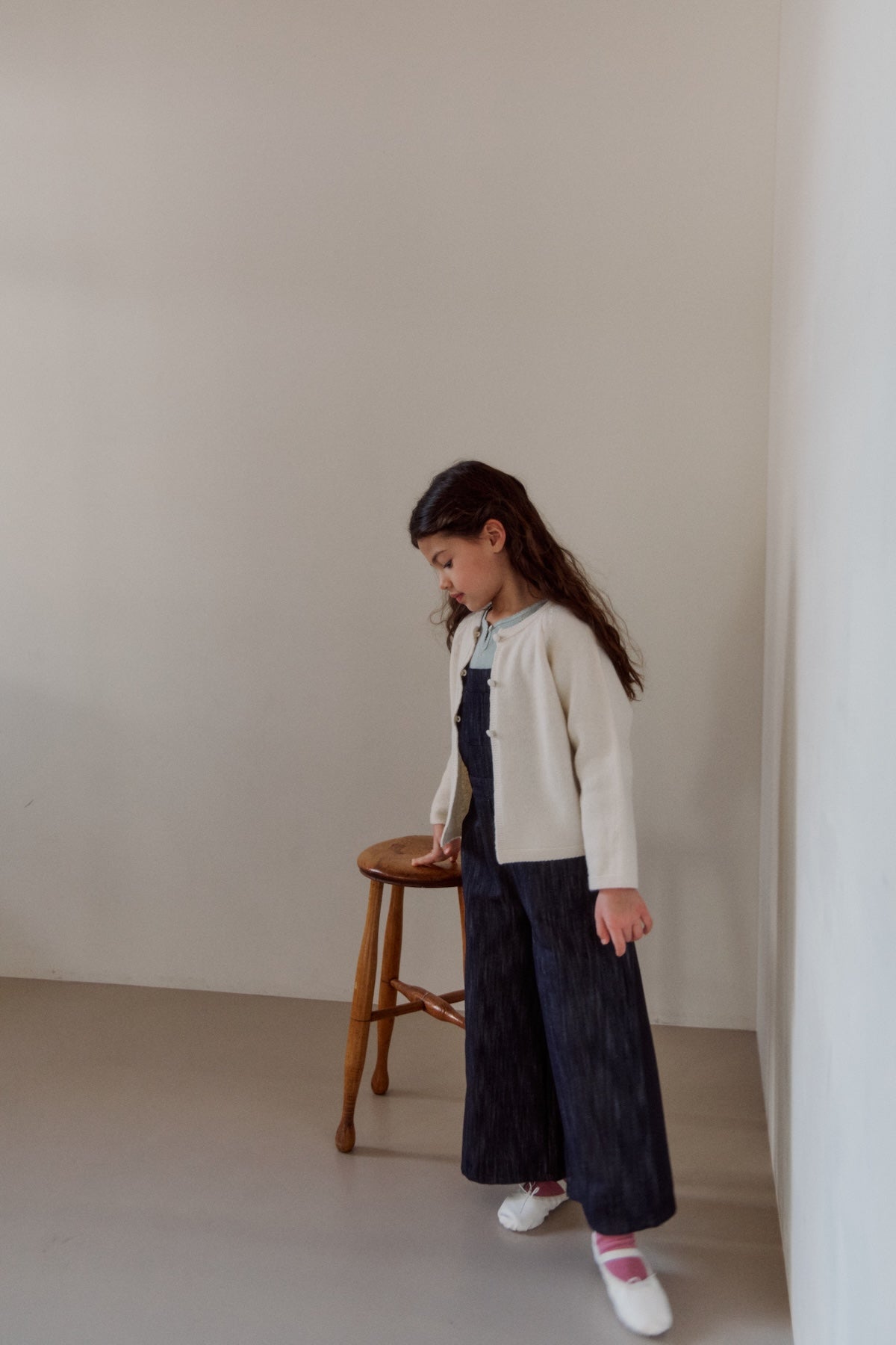 Petite button cardigan. Ivory