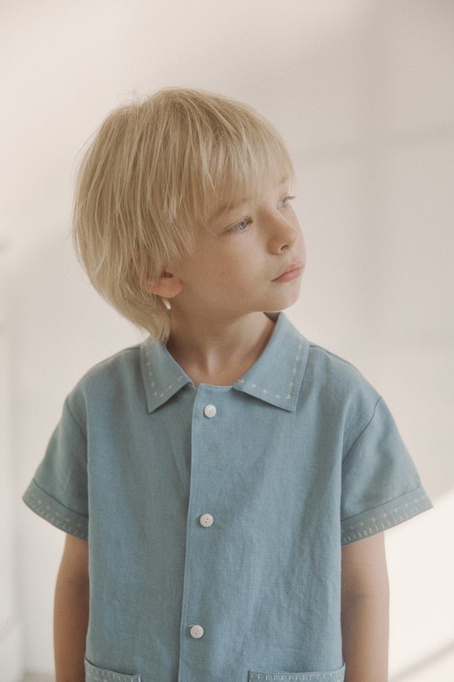 marion linen set.teal blue