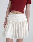 Sorbet shirring skirt.ivory