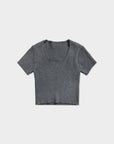Ribbed half knit.Gray