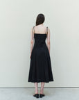 MIA SHIRRING STRAP DRESS.BLACK