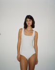 SOFT SQUARE BODY SUIT.WHITE