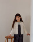 Petite button cardigan. Ivory