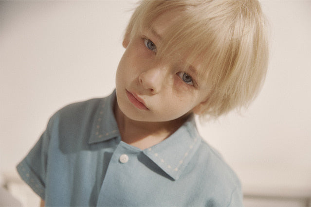 marion linen set.teal blue