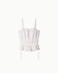 Crinkle Sharring Sleeveless Top.White